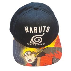 Naruto Men's Black Flat Brimmed Baseball Hat OSFM